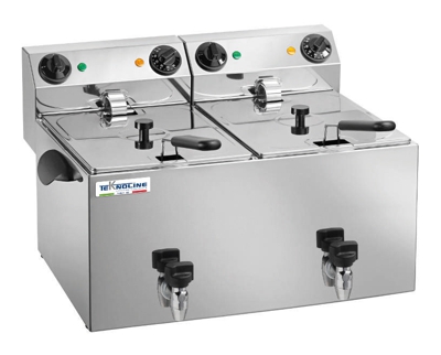 Friggitrice da banco 2 vasche da 8 litri cm 62x43x35.5 FR8+8R - Teknoline