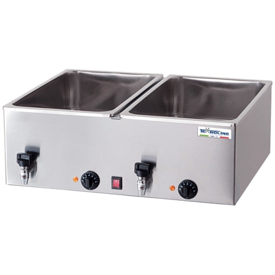Bagnomaria doppio con rubinetto 16 cm cm 69x54x25 BM 16+16R - Teknoline