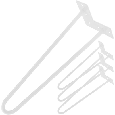 Gambe Piedini da tavolo per mobili e scrivania in acciaio 2 bacchette 71 cm bianco 4-pack - Primematik