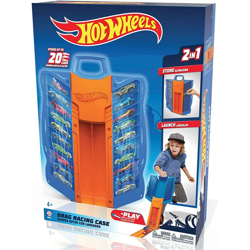 Grandi Giochi - Hot Wheels Car Case Multidrag Racer Valigetta Porta Macchinine e Pista di Lancio características