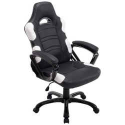 Sedia Gaming Ufficio Ricardo XL in Similpelle I Poltrona Racing Carico Max 150KG I Poltrona Sportiva Regolabile I Poltrona Ergonomica Nero Bianco precio