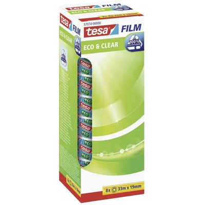 57074-00-00 Nastro adesivo film film® Eco & Clear Trasparente (L x L) 33 m x 19 mm 8 pz. - Tesa