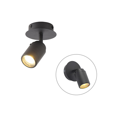 QAZQA Plafoniera ducha - Moderno - Acciaio - Nero - Tondo Max. 1 x Watt