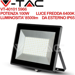 Faro Led Faretto Resa Alta Luminosita Ip66 Slim Luce Fredda Esterno Smd 100W - V-TAC en oferta