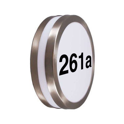 QAZQA Numero civico illuminato Leeds - Moderno - Plastico,Metallo - Bianco/Acciaio - Tondo Max. 2 x Watt