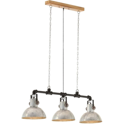 Lampada da Soffitto Industriale Ferro e Legno Mango Argento E27 - VIDAXL en oferta
