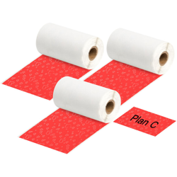 Aibecy - Carta da stampa termica autoadesiva Q22-RMSRH 53mm * 3.5m nero su cuore rosso 3 rotoli / scatola adatta per stampante termica Aimo M02 / M02S características