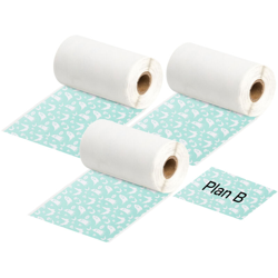 Aibecy - Carta per stampa termica autoadesiva Q22-RMSGP con caratteri neri su sfondo fantasma 53 mm * 3,5 m 3 rotoli / scatola adatta per stampante en oferta