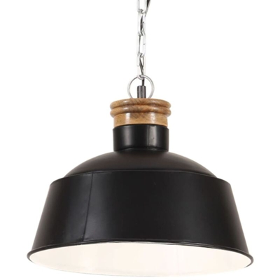 Lampada a Sospensione Industriale 32 cm Nera E27 - VIDAXL