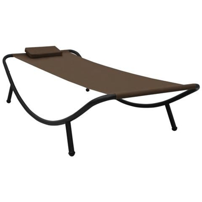 Lettino Da Giardino Marrone 200x90 Cm In Acciaio