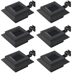 Lampade Solari da Esterni 6 pz a LED Quadrate 12 cm Nero - VIDAXL precio