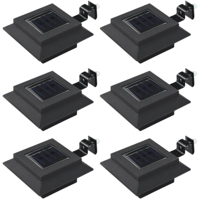 Lampade Solari da Esterni 6 pz a LED Quadrate 12 cm Nero - VIDAXL
