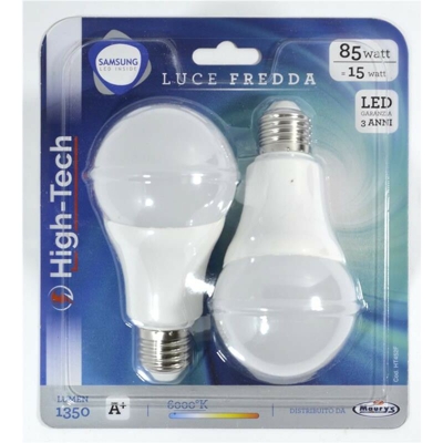 High-Tech Set 2 Lampadine Led Samsung E27 15W Luce Fredda 6000K 1350 Lumen