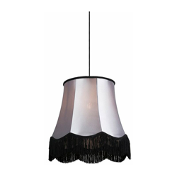 Lampada a sospensione Granny - Retrò - Plastico,Tessuto - Nero/Grigio - Tondo Max. 1 x Watt - Qazqa en oferta