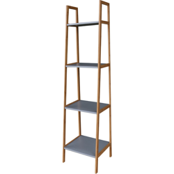 Scaffale in bambù con 4 ripiani in melamina - Struttura in bambù - Scaffali colore grigio - MISURE 40x35x170 cm - C.R.O. en oferta