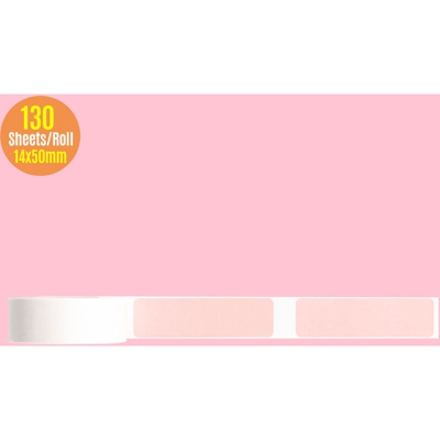 Aibecy - DP1450-130PK carta per stampa termica a colori puri 14 * 50mm 130 fogli / rotolo Cherry Blossom Pink