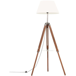 Vidaxl - Lampada a Treppiede Marrone e Bianco in Legno di Teak 141 cm en oferta