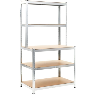 Scaffale Argento 100x60x180 cm Acciaio e MDF - VIDAXL