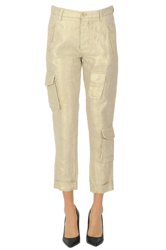 Cargo style metallic effect trousers en oferta
