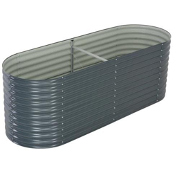 Fioriera Per Giardino 240x80x81 Cm In Acciaio Zincato Grigio características