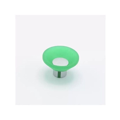 Pomolo concavo in gomma morbida verde 49x30mm - 015M Soft - POLIDEAS