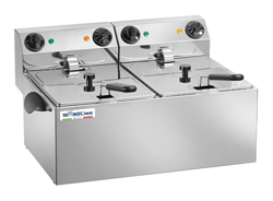 Friggitrice elettrica doppia 12 litri cm 62x43x31 FR8+8 - Teknoline en oferta