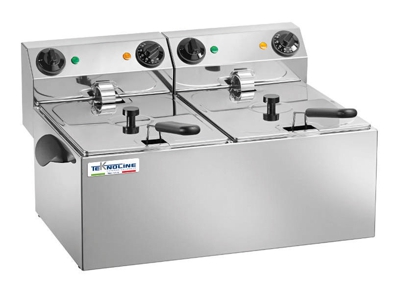 Friggitrice elettrica doppia 12 litri cm 62x43x31 FR8+8 - Teknoline