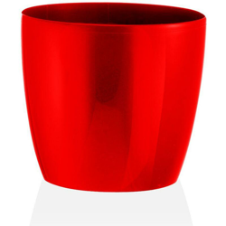 Vaso tondo Madeira Luxy Colour in resina colorati da esterno e giardino fiori piante -DIAM 22 x H 19.8 cm / Rosso - TERAPLAST en oferta