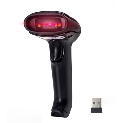 Pistola di scansione bidimensionale wireless 2.4G con ricevitore del cavo dati USB nero - ASUPERMALL