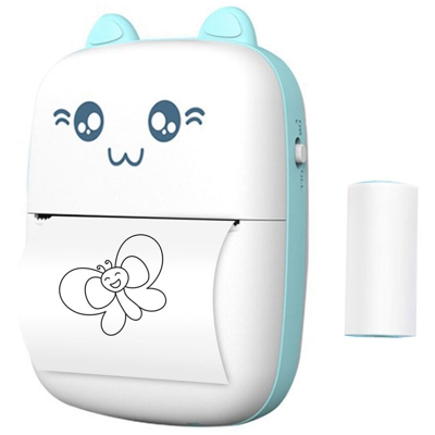 La stampante termica 200 dpi viene fornita di serie con 1 rotolo di carta da stampa blu (batteria al litio incorporata) - ASUPERMALL