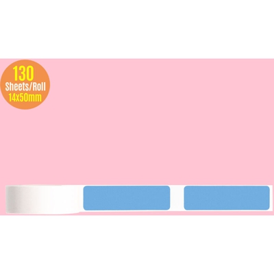 Aibecy - DP1450-130BU Carta per stampa termica a colori puri 14 * 50mm 130 fogli / rotolo Sea Blue