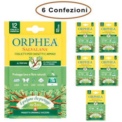 salvalana foglietti per cassetti e armadi profumo legno di cedro 6 confezioni da 12 foglietti - Orphea características