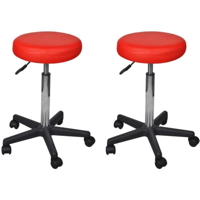Sgabelli da Ufficio 2 pz Rossi 35,5x98 cm in Similpelle - VIDAXL