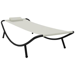 Lettino Da Giardino Crema 200x90 Cm In Acciaio características