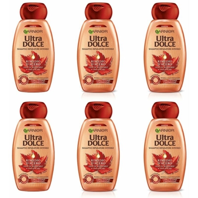 Shampoo garnier ultra dolce riparatore rimedio d'acero 6 confezioni da 300 ml
