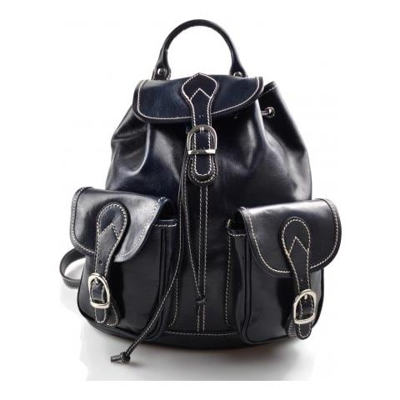 Zaino Pelle Vitello Uomo Donna Blu Borsa Palestra Zaino Scuola Zaino