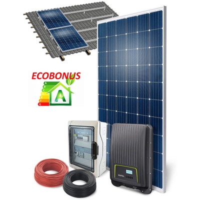 Energy Duegi - Kit impianto fotovoltaico da 6 KW completo di inverter, struttura soprategola, quadro e accessori