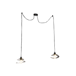 Lampada a sospensione scroll - Design - Acciaio - Nero - Tondo Max. 2 x Watt - Qazqa en oferta