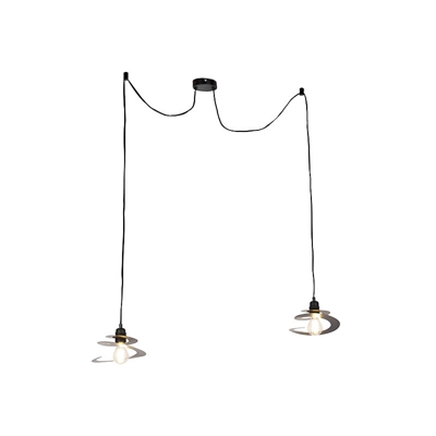 Lampada a sospensione scroll - Design - Acciaio - Nero - Tondo Max. 2 x Watt - Qazqa