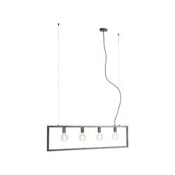 Lampada a sospensione tavolo soggiorno cage - Moderno - Acciaio - Grigio - Allungato Max. 4 x Watt - Qazqa en oferta