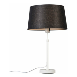 QAZQA Lampada da tavolo con paralume Parte - Moderno - Metallo,Tessuto - Bianco/Nero - Tondo Max. 1 x Watt precio
