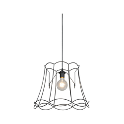 Lampada a sospensione Granny Frame - Retrò - Plastico,Metallo - Nero - Tondo Max. 1 x Watt - Qazqa características