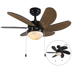 QAZQA Ventilatori da soffitto fresh - Moderno - Vetro,Legno,Acciaio - Legno/Nero - Tondo Max. 1 x Watt precio