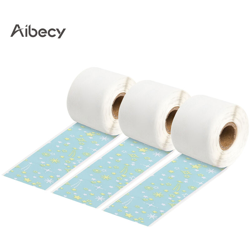 Aibecy - Q22-RMSST-15 Carta per stampa termica autoadesiva 15mm * 3.5m nero su sfondo stella 3 rotoli / scatola adatta per stampante termica Aimo M02S características