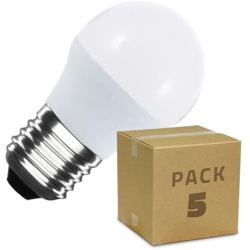 Ledkia - Pack Lampadina LED E27 G45 5W (5 Un.) Bianco Caldo 2800K - 3200K precio