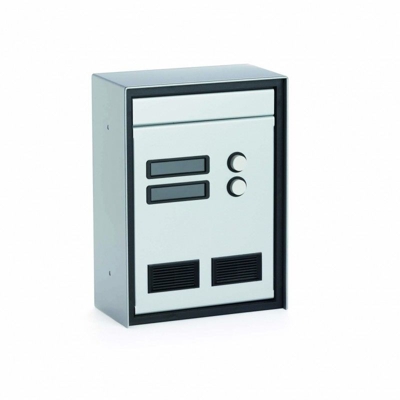 Cassetta postale con citofono da incasso SCT3 1P alluminio silver 2 pulsanti passante - SILMEC