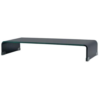 Mobile / rialzo Porta Tv In Vetro Nero 80x30x13 Cm