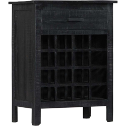 Portavino Nero 56x35x75 cm in Legno Massello di Mango - VIDAXL precio
