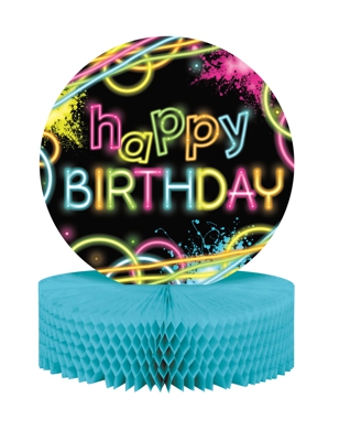 Centro tavola Happy Birthday Fluo