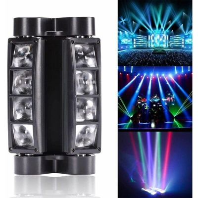 Luce led mini effetto spider light 8 led testa mobile rgb 40W discoteca luci - BS